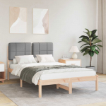Voodiraam Pehme Peatoega peaga Helehall 120 x 200 cm Tahke m&auml;nd