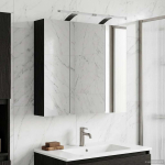 Vannitoa peeglikapp jaoks Must tamm 70 x 14,5 x 70 cm