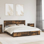 Laos voodi peaga Suitsetatud tamm 180 x 200 cm Tehispuit