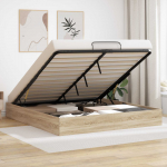 Ottomani voodiraam Sonoma tamm 203 x 160 x 25 cm T&ouml;&ouml;deldud puit