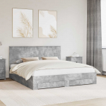 Voodiraam peatsiga sahtliga Betoonhall 180 x 200 cm Tehispuit