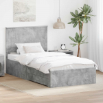 Voodiraam peatsiga sahtliga Betoonhall 100 x 200 cm Tehispuit