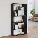Raamaturiiul Must tamm 80 x 24 x 159 cm Tehispuit