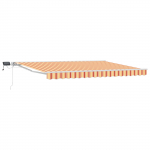 Manuaalne varikatus LED-idega Kollane ja oranž 4 &times; 3,5 m