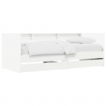 Voodiraam ladustamisega Valge 80 x 200 cm Tehispuit