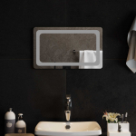 LED vannitoa peegel L&auml;bipaistev 50 x 30 cm karastatud klaas