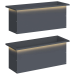 LED-valgustusega lillekast 2 tk antriit 30 x 80 x 30 cm teras