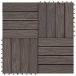 11 tk terrassiplaadid k&otilde;rgreljeefne wpc 30x30 cm 1 m&sup2; tumepruun