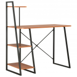 Laud riiuliga, must ja pruun, 102 x 50 x 117 cm