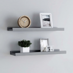 Pildiraami seinariiulid 2 tk, hall, 40 x 9 x 3 cm mdf