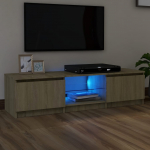Telerialus LED-tuledega, sonoma tamm, 140 x 40 x 35,5 cm