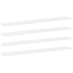Riiuliplaadid 4 tk, valge, 80x10x1,5 cm, puitlaastplaat
