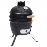 Kaks &uuml;hes kamado grill-suitsuahi, keraamiline, 56 cm, must