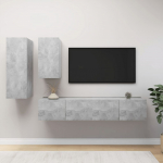4-osaline telerikappide komplekt, betoonhall, puitlaastplaat