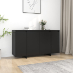 Puhvetkapp, must, 135x41x75 cm, tehispuit