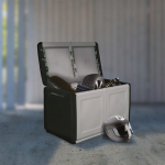 Aia hoiukast 96x53x57 cm, 230 l, tumehall ja must
