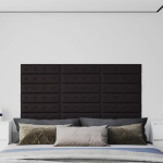 Seinapaneelid 12 tk, must, 60 x 15 cm, kunstnahk, 1,08 m&sup2;