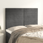Voodipeatsid 4 tk, tumehall, 72x5x78/88 cm, samet
