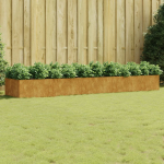 Taimekast, 360 x 80 x 40 cm, corten-teras