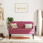 Seljatoega pink, veinipunane, 119,5 x 64,5 x 75 cm, samet