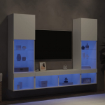 5-osaline telerikappide komplekt LED-tuledega, valge, tehispuit