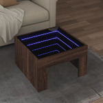 Diivanilaud LED-tuledega, pruun tamm, 50x50x30cm