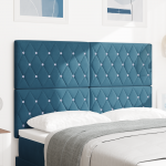 Voodipeats kristallnuppudega tufted tume sinine 160 cm samet