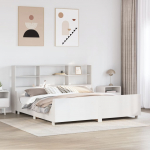 Riiuliga voodiraam ilma madratsita, valge, 180x200cm, puit