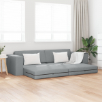 Diivanvoodi 2-in-1 helehall 245x150x60.5 cm kangast