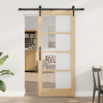 Liuguks pruun 86 x 198.5 cm puit ja metall