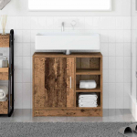 Vannitoa kapp riiuliga vana puit 63 x 29 x 55 cm tehispuit