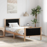 Voodiraam peatsiga Pruun ja must 75 x 190 cm M&auml;nnipuit
