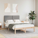 Voodiraam Pehme Peatoega peaga Helehall 120 x 200 cm Tahke m&auml;nd