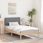Voodiraam Pehme Peatoega Helehall 100 x 200 cm Tahke m&auml;nd