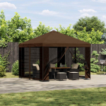 Paviljon 3 x 3 m Pruun Pol&uuml;ester ja teras 190 gsm