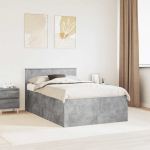 Voodi raam peaga betoonhall 120 x 190 cm tehispuit