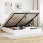 Ottomani voodiraam Valge 203 x 180 x 25 cm T&ouml;&ouml;deldud puit