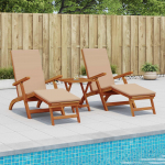 L&ouml;&ouml;gikindel ja kokkuklapitav p&auml;ikesetool 2 pcs 55 x 146 x 91 cm
