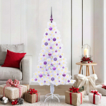 Tehisj&otilde;ulupuu koos 150 led-iga valge 150 cm pvc ja teras