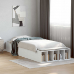 Voodiraam ladustamisega riiuliga Valge 80 x 200 cm Tehispuit
