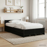 Peatsiga voodiraam sahtliga Must tamm 80 x 200 cm Tehispuit