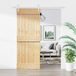 Liuguks looduslik ja valge 80 x 210 cm tahke m&auml;nnipuit