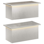 LED-valgustusega lillekast 2 tk h&otilde;bedane 30 x 60 x 30 cm