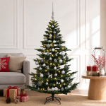 Kunstkuusk koos j&otilde;ulukuuliga 120 cm 150 LED-i Soe valge