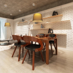 S&ouml;&ouml;gitoolid 4 tk, pruun, painutatud puit ja kunstnahk