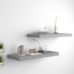 Seinariiulid, 2 tk, hall, 60 x 23,5 x 3,8 cm mdf