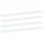 Riiuliplaadid 4 tk, valge, 60x10x1,5 cm, tehispuit