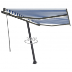 Automaatne varikatus, tuuleandur LED, 350x250 cm, sinine, valge