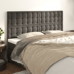Voodipeatsid 4 tk, tumehall, 80x5x78/88 cm, samet