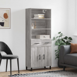 K&otilde;rge kapp, hall sonoma tamm, 69,5 x 34 x 180 cm, tehispuit